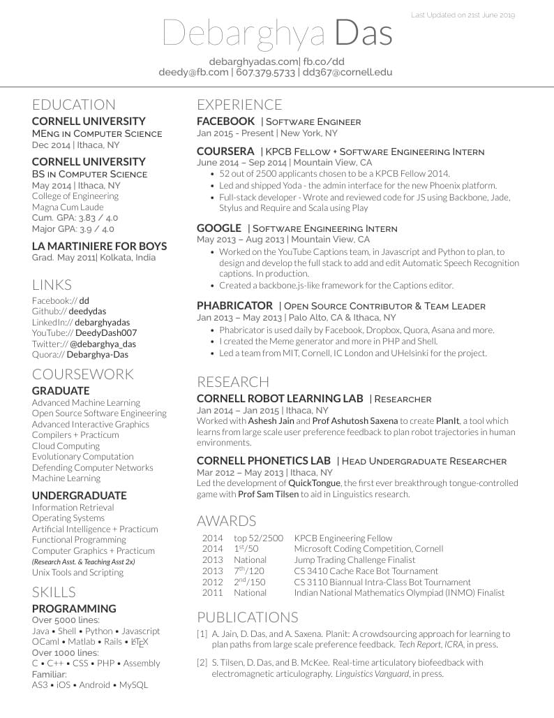 Technical LaTeX Resume Template - Engineering CV Format