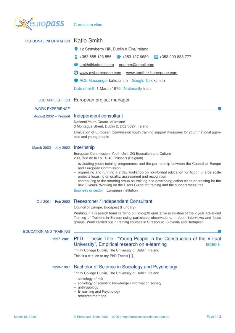 CS / IT LaTeX Resume Template - CV Format